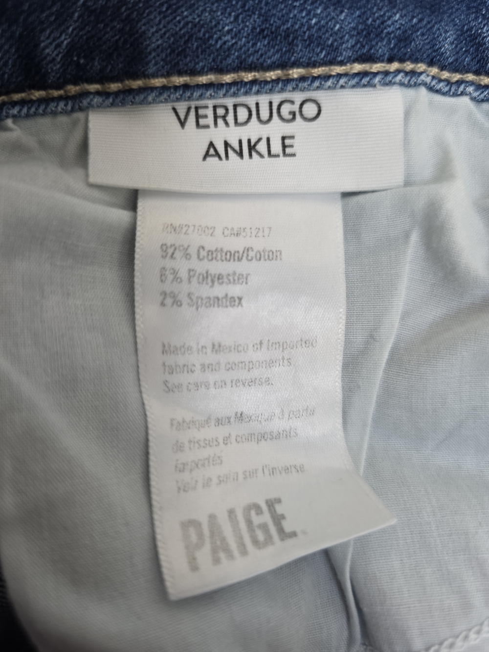 PAIGE Verdugo Ankle Distressed Skinny Jeans - Size 34 - Picture 6 of 12